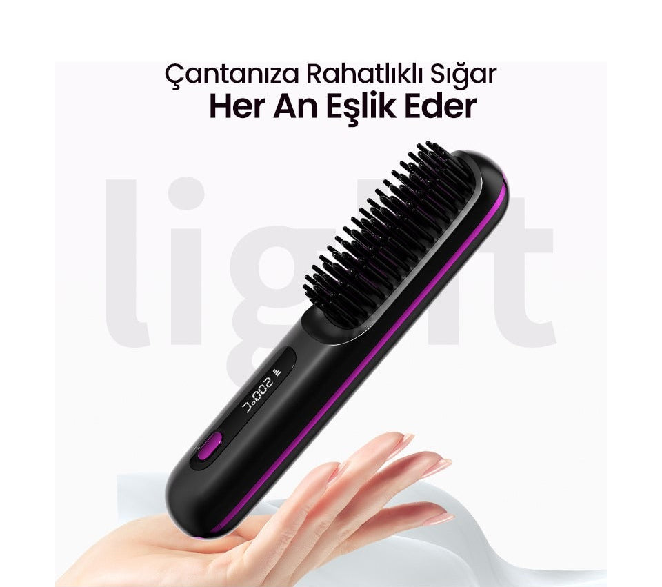 💕 Kablosuz Şarjlı Düzleştirici Saç Tarağı