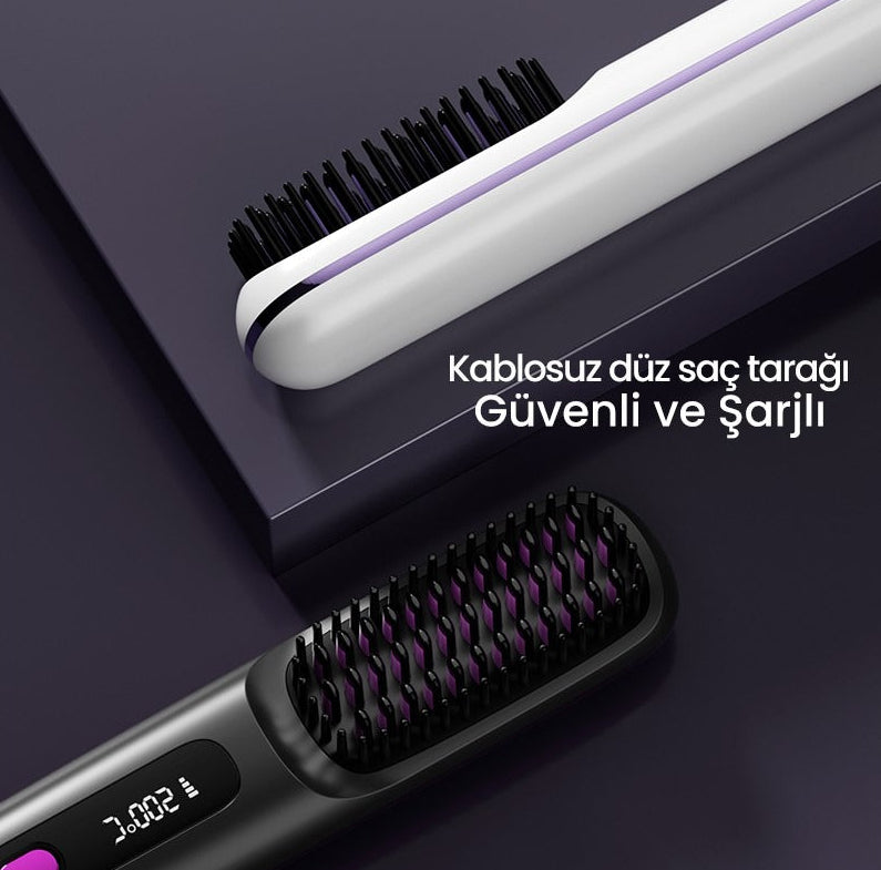 💕 Kablosuz Şarjlı Düzleştirici Saç Tarağı